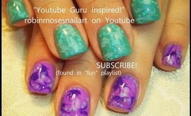 Youtube guru SHOUTOUT robin moses nail art no water marbeling & dots design tutorial 722
