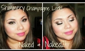 Shimmery Champagne Look using Naked & Naked2 palet