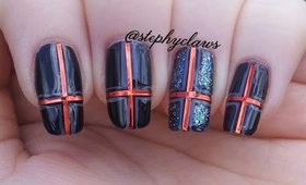 *Recreation* Inverted Cross Nail Art For Halloween Using Striping Tape