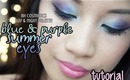 Blue & Purple Fun Summer Eyes Tutorial ❤ BH Cosmetics Day & Night Palette