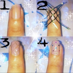 Step by step studded nails using nail tape