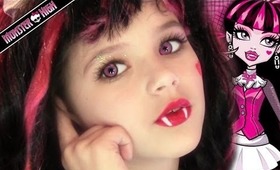 Draculara Monster High Doll Costume Makeup Tutorial for Halloween