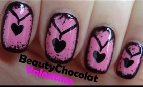 Cute Valentine Nail Art - Heart Necklace Nails