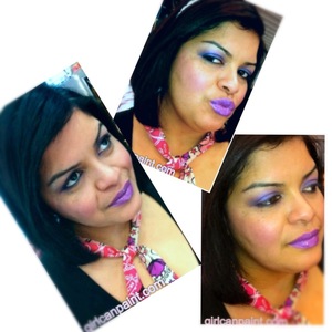 The lipstick is a mixture of Mac Courting Lilac LE, Violet pigment & Clear lipglass
