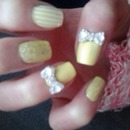 Yellow Nails With 3D Bows