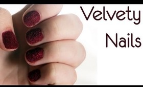 Burgundy Velvet Nail Tutorial Using Flocking Powder