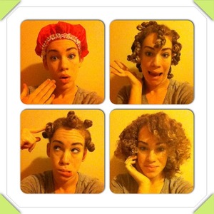 Love love Bantu knot outs! I start by prepping my hair with Shea Moisture Yucca & Baobab Milk then sealing it in with pure, unrefined Shea Butter and pure, unrefined coconut oil. Then I twist and wrap it all in little Bantu knots. I sleep with a cap on and take the knots out in the morning. This creates gorgeous bouncy curls! 