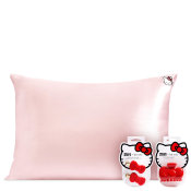 Kitsch Hello Kitty x Kitsch Pillowcase, Creaseless Clips, and Claw Clip Bundle Solid Pink Kitty Face