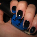 Black - Blue gradient nails