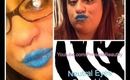 Neutral Eyes & Blue Glitter Lips