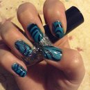 Black and blue water marble 