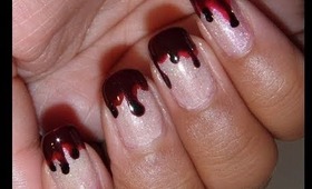 Bloody French Tip Nails - Twilight Inspired