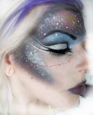 My entry for makeupbee's zodiac contest. I've placed "stars" according to the Virgo constellation.