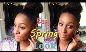 GRWM ♡ Natural TWA High Bun and Peaches & Cream GoTo Spring Look