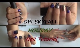 HOLIDAY NAIL TUTORIAL and HOW-TO: Business card french nails - Magnetic Nail Polish, OPI Skyfall