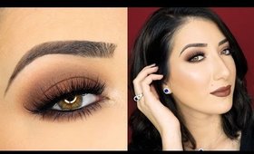 Warm Brown Smokey Eye & Brown Lips Fall Makeup Tutorial
