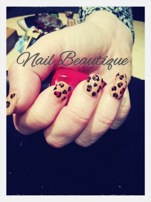 animal print nails with hearts...With shellac and opi