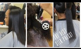 Detailed silk press on damaged high porosity hair! (Voice over)