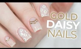 Gold Daisy Nails | NailsByErin