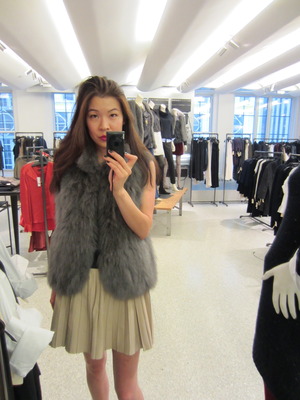 Should I get this dove gray furry Theory vest?