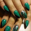 green black and silver nails by SauceC Nailz