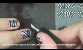 Easy DIY Bling Zebra Nails