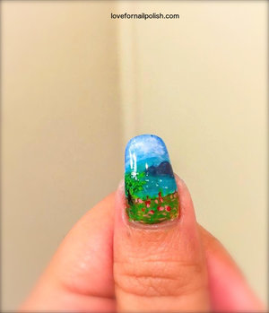 Detail Tutorial http://lovefornailpolish.com/scenery-nail-art-freehand-nail-art-design