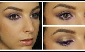 Bronze Eyes & Purple Liner Makeup Tutorial ♥