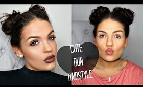 Cute 2 BUNS Hairstyle