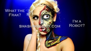 Details: http://smashinbeauty.com/robot-makeup-tutorial-advanced/

Tutorial: http://www.youtube.com/watch?v=vef0htMNC-k&list=UUS803w0Fa9epkPuYUyeClBQ&index=2