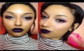 3 Shades of Purple & Dark Purple Lips Makeup Tutorial