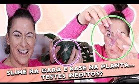 TESTANDO MAKES NACIONAIS: Máscara de Slime, Base Fedida e +!