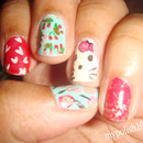 Acrylic Paint Hello Kitty Nails