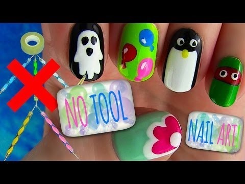 No Tools Nail Tutorial! 5 Nail Art Ideas :) | SaraBeautyCorner - Beauty ...
