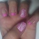 Pink and Lines Nails