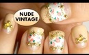 Vintage Roses Nude Nail Art tutorial for short nails