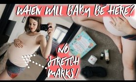 39 Weeks Pregnant Vlog (2018) No Stretch Marks! | Third Trimester Symptoms, Due Date & Natural Birth