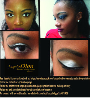 Plain eye with wing, black smoke with glitter, wing with silver accent lid and gold shimmer brow.