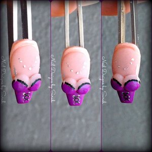 Sexy boobie corset nail for october breast cancer awareness 