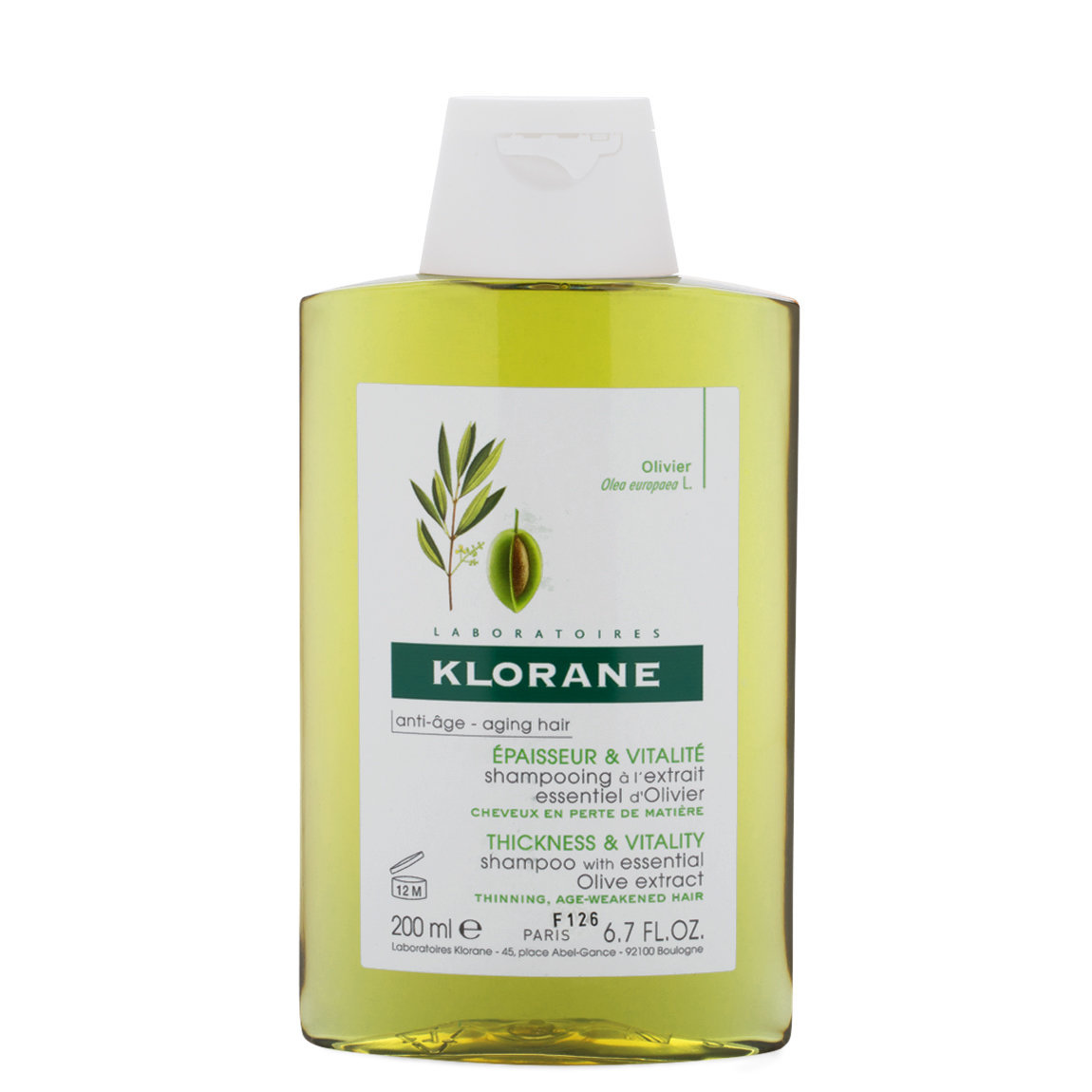 Klorane Shampoo with Essential Olive Extract 6.7 oz alternative view 1 - product swatch.
