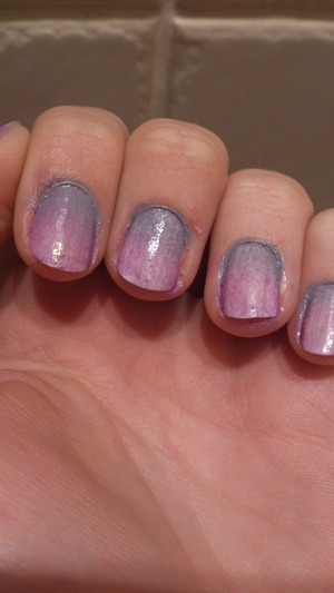 Grey and lilac ombre on white base! :) Really loved these.