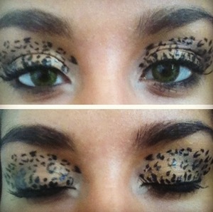 Neutral smokey eyes && the spots I created them with liquid eye liner.