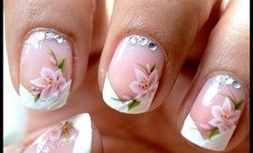 Water decals + French Manicure ! Easy Nail Art Designs How To With Nail Design
