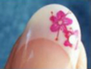 flower pink nail art