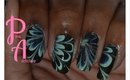 Black and Mint Water Marble