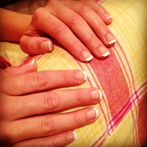 I did a french manicure on my friend.