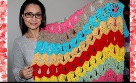 VINTAGE FAN RIPPLE BLANKET crochet tutorial