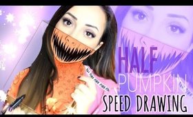 🎃 HALF PUMPKIN FACE // SPEED DRAWING #HALLOWEENSERIES 🎃