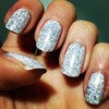 Glitter + White Polish  Nails 