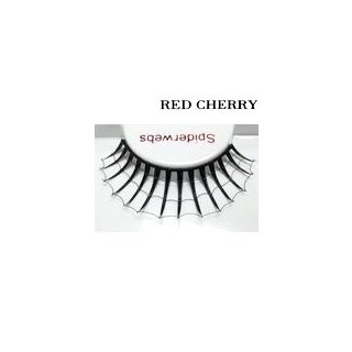 Red Cherry Shimmer & Feather Lashes - Spider webs